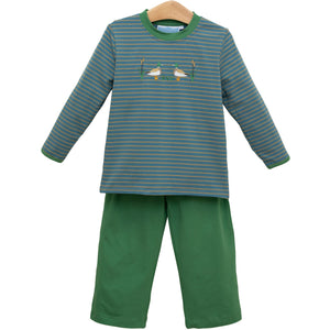 Mallard Embroidery Pant Set