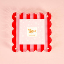 Square Scalloped Acrylic Frame-Peppermint Stripes