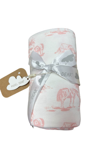 Pink Farm Toile swaddle