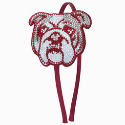 Maroon Bulldog Rhinestone Patch Headband