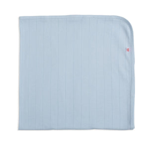 love lines blue organic cotton pointelle baby blanket