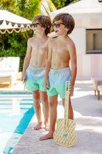 Country Club Colorblock Trunks, Sandy Springs Stone/ Buckhead Blue/ Grace Bay Green 0/6m