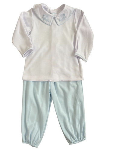 Blue Wind-Up Car Pant Set
