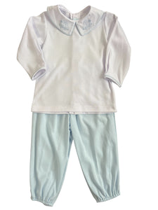Blue Wind-Up Car Pant Set
