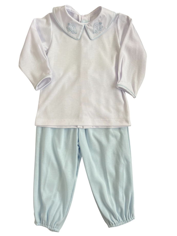 Blue Wind-Up Car Pant Set