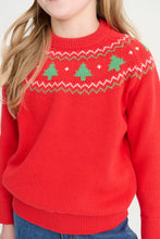 Isaac's Fair Isle Sweater Richmond Red with Christmas Trees