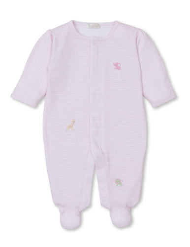 SCE Pink Jungle Mates Footie with Hand Embroidery