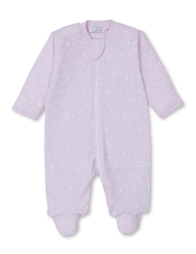 Crescent Moonlight Pink Zip Footie