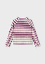 Knit Mockneck Violet Stripe