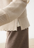 Knitted smooth sweater Beige