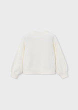 Faux fur ribbon sweater Natural