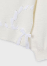 Faux fur ribbon sweater Natural