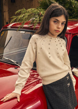 Strass-applique sweater Cream