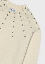 Strass-applique sweater Cream