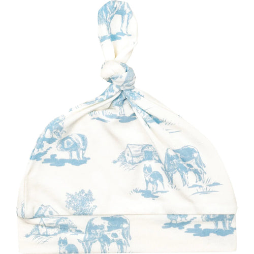Blue Farm Toile Knotted Hat