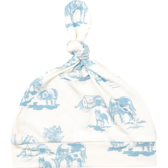 Blue Farm Toile Knotted Hat