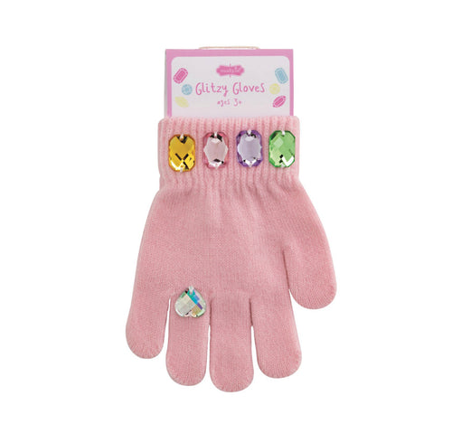 Pink Glitzy Gloves