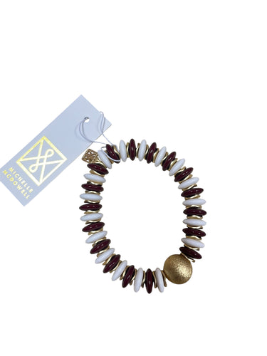 Chloe Bracelet Maroon and White