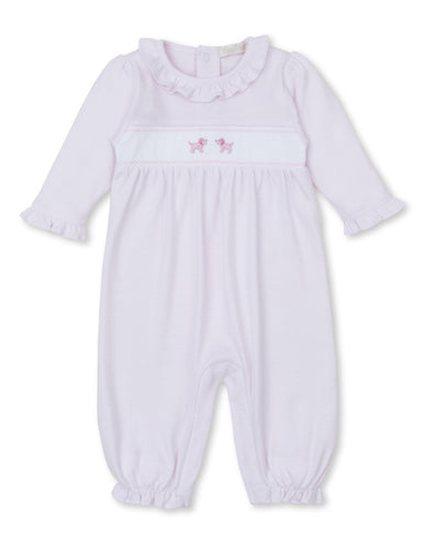 Premier Puppies Playsuit Pink Hand Embroidery