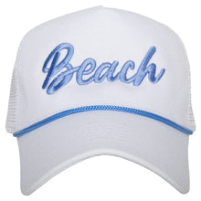 Beach Cursive Trucker Cap with Rope