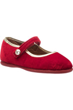 Red Velvet Golden Trim Mary Jane