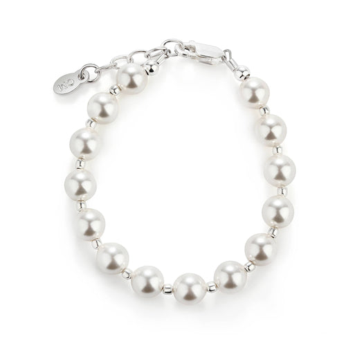Girls Silver Chunky Pearl Kids Bracelet Children's Jewelry
