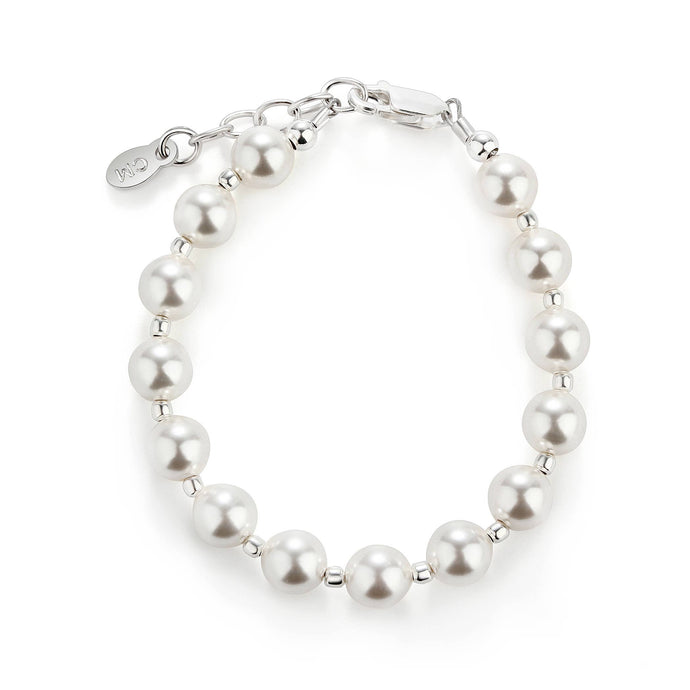 Girls Silver Chunky Pearl Kids Bracelet Children's Jewelry