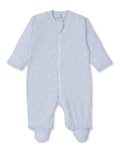 Crescent Moonlight Blue Zip Footie