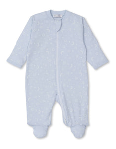 Crescent Moonlight Blue Zip Footie