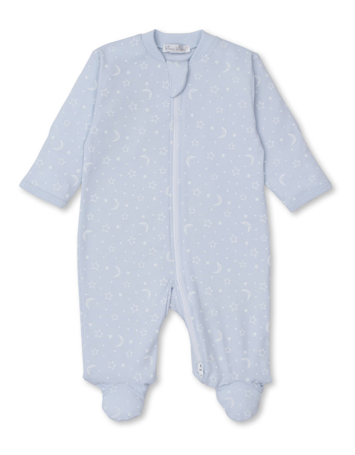 Crescent Moonlight Blue Zip Footie