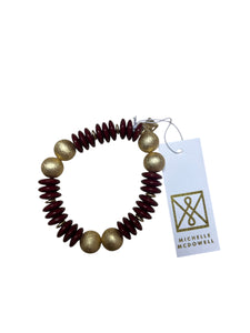 James Bracelet Maroon and Gold