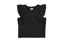Black Studded Flutter Top