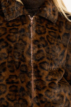 Girls Faux fur zip-up jacket Chocolate