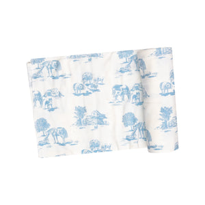 Blue Farm Toile swaddle