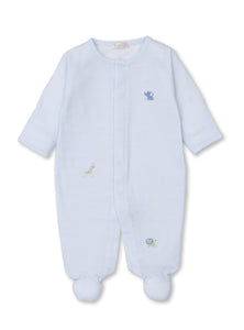 SCE Blue Jungle Mates Footie with Hand Embroidery
