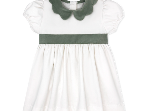 Blakely Band Dress, Winter White Velvet