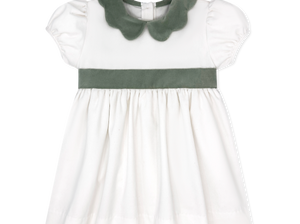 Blakely Band Dress, Winter White Velvet