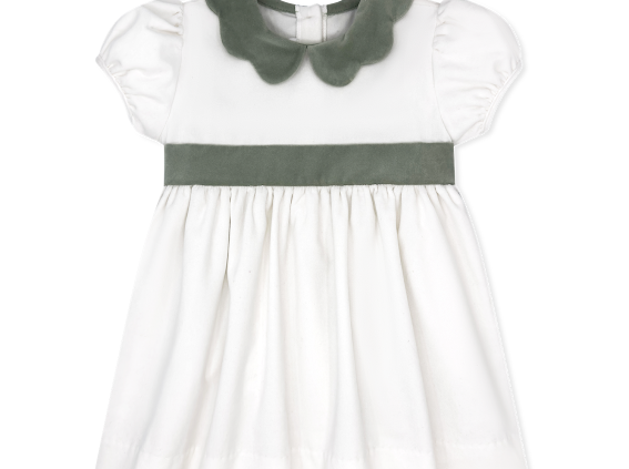 Blakely Band Dress, Winter White Velvet