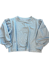 Powder Blue Floral Puff Sleeve Top