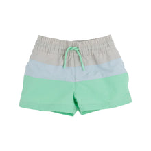 Country Club Colorblock Trunks, Sandy Springs Stone/ Buckhead Blue/ Grace Bay Green 0/6m