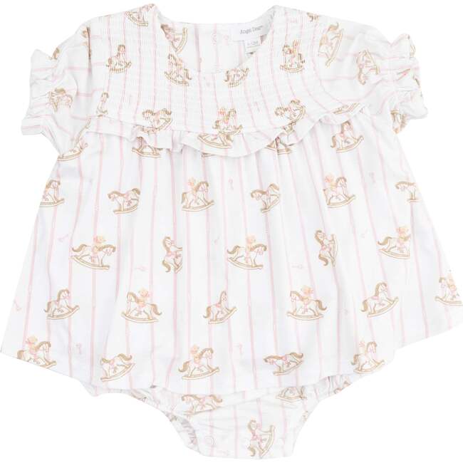 Pink Rocking Horse Smocked Bubble Skirt