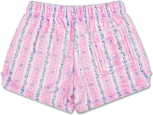 Floral Stripes Plush Shorts