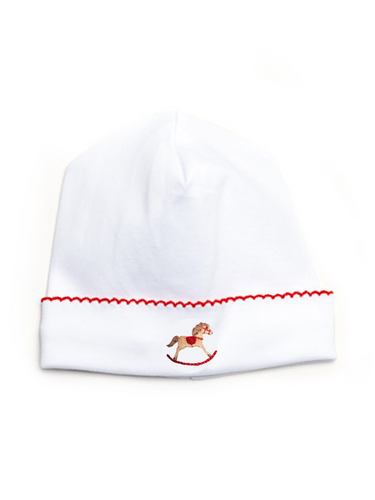 Red Rocking Horse Pima Baby Hat