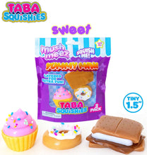 MushMeez Taba Squishies Yummy Mini Cupcake, Donut & S'Mores Mini Squeeze Toy 3-Pack