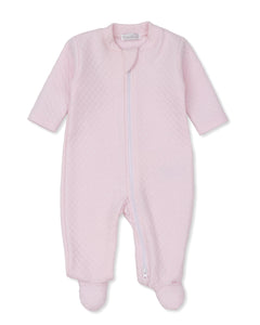 Classic Jacquard Pink Zipper Footie