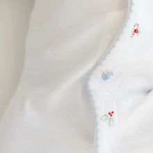 Silent Night Sleeper | White with Blue Picot Trim