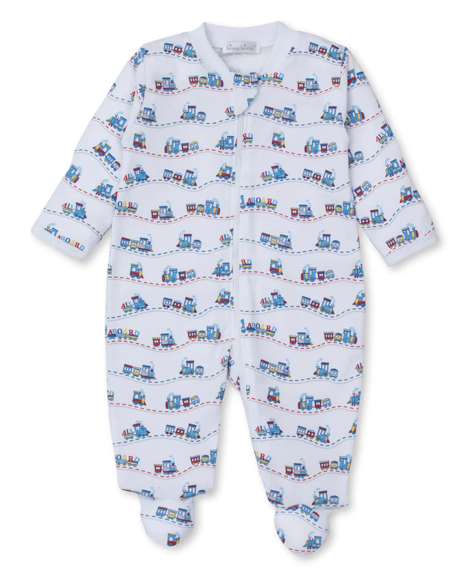 Rambling Railroad Printed Footie
