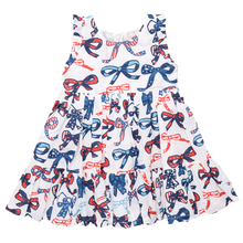 Girls Kelsey Dress Red White & Bows