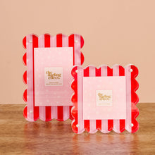 Square Scalloped Acrylic Frame-Peppermint Stripes