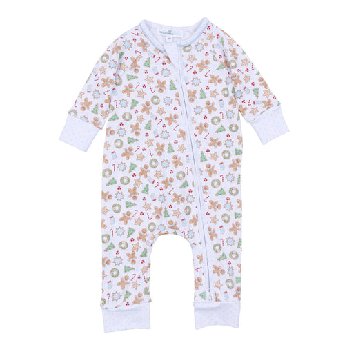 Frosted Wonderland Print Zip Playsuit - Light Blue